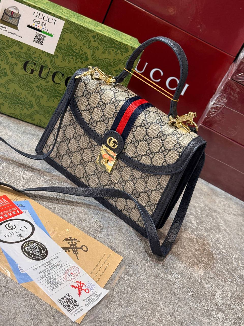 کیف زنانه گوچی بند چرمی